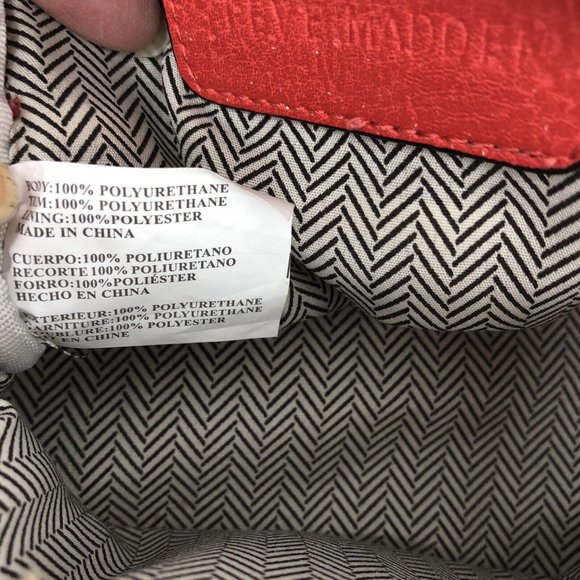 Steve Madden Convertible Gold Studded Red Mini Backpack Shoulder Bag - Picture 13 of 15